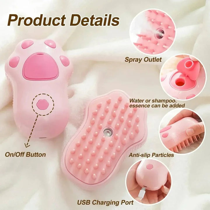 Pet Grooming Brush with Steam for Dogs and Cats