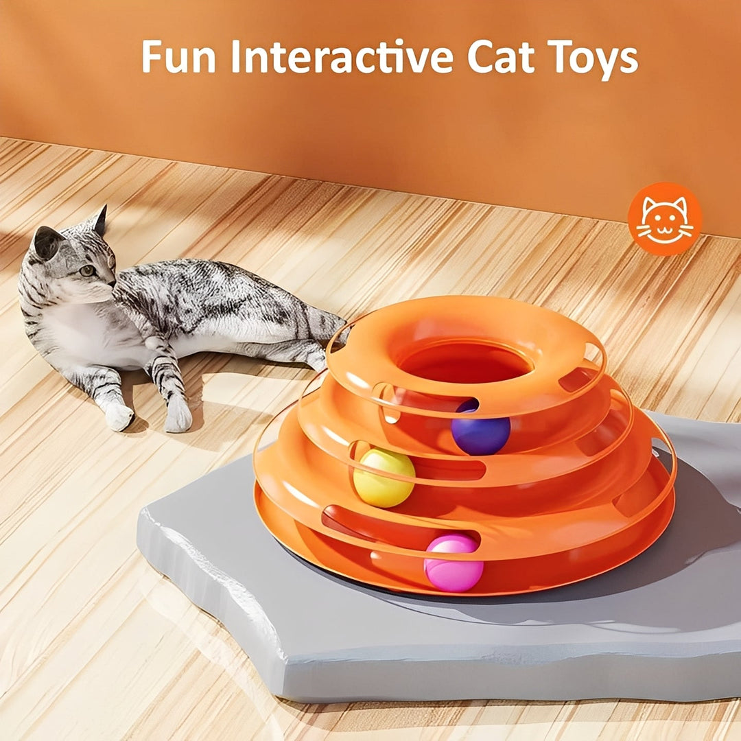 Havenholt Stacked Track Cat Toy with Moving Balls