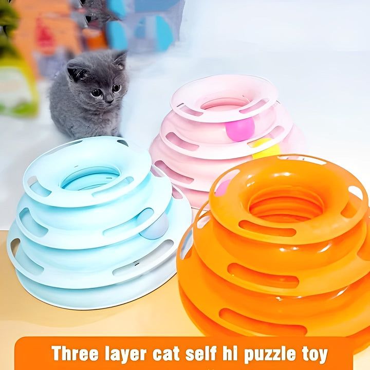 Havenholt Stacked Track Cat Toy with Moving Balls