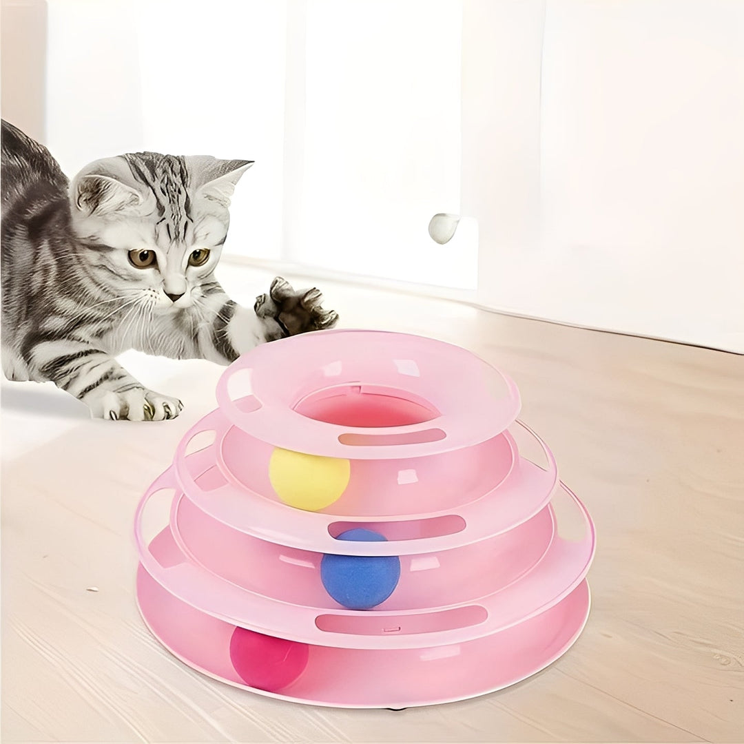 Havenholt Stacked Track Cat Toy with Moving Balls