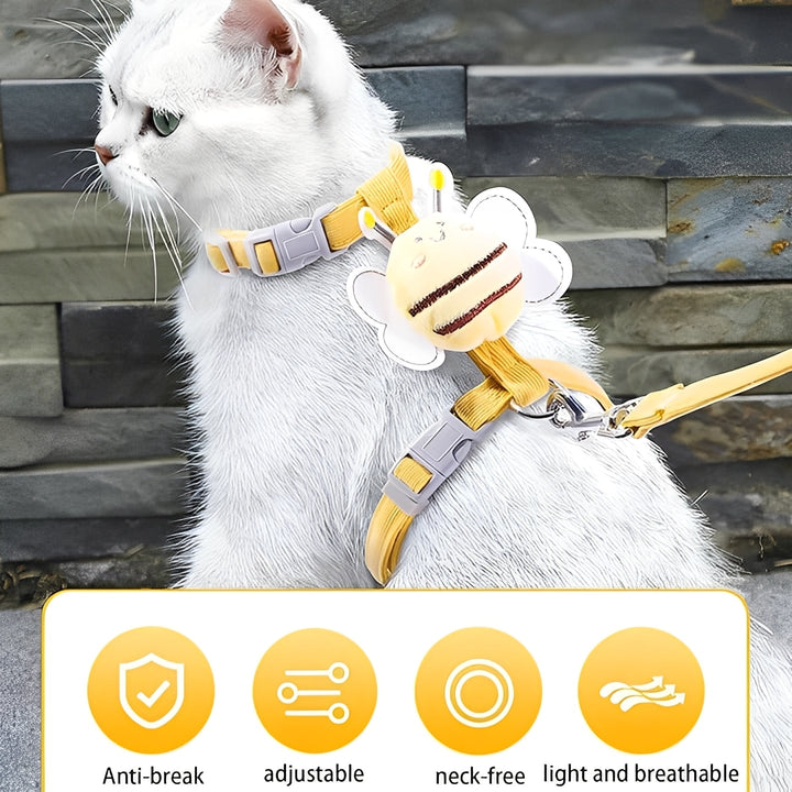 Adjustable Cat Collar and Harness for Safety