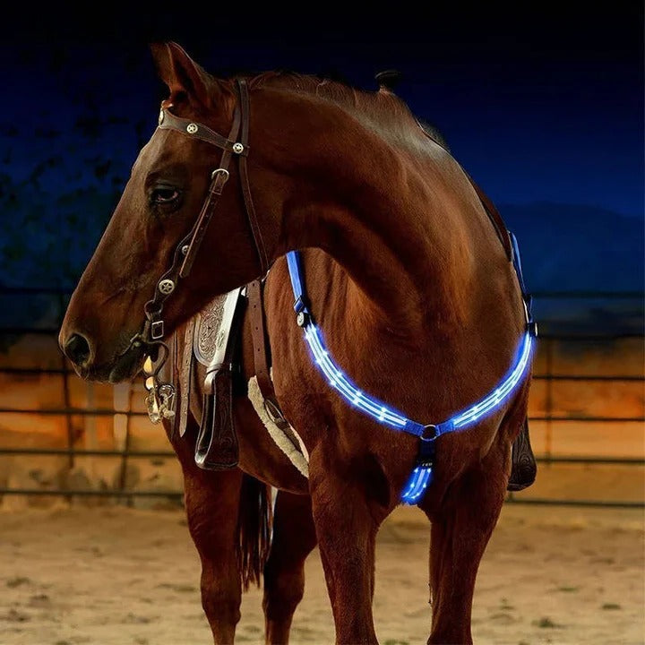 Horse Breast Collar with LED Lights for Night Riding