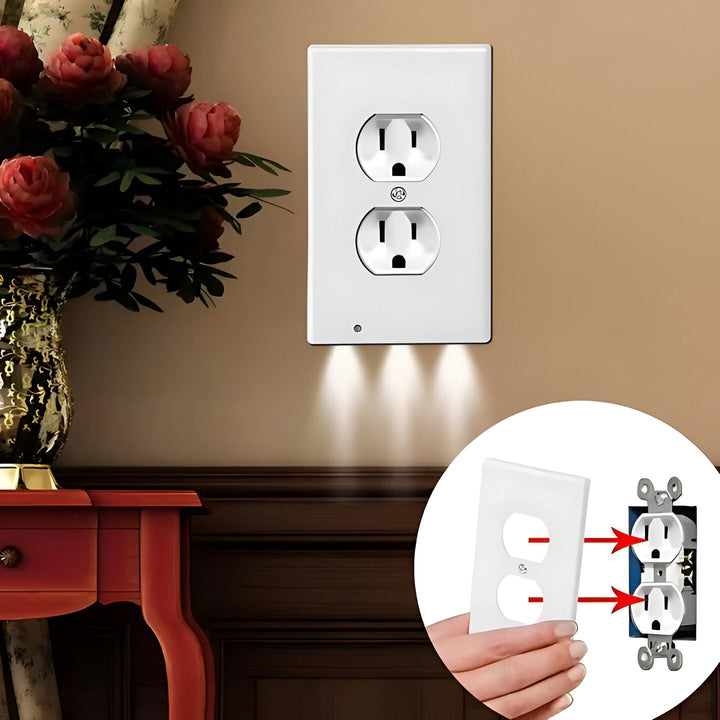 Havenholt Socket Cover Plates with LED Night Light, 4 Pack