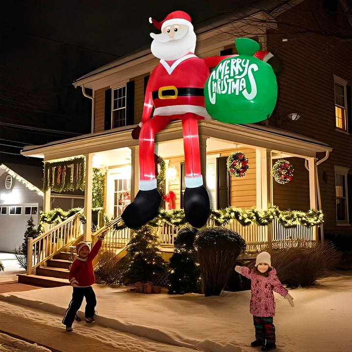 LED Inflatable Giant 8FT Climbing Santa Christmas Outdoor Decoration