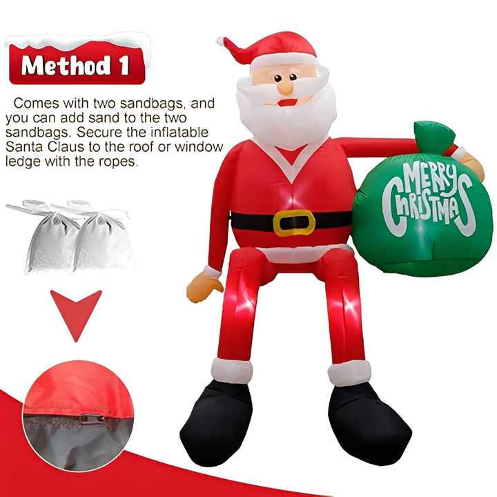LED Inflatable Giant 8FT Climbing Santa Christmas Outdoor Decoration