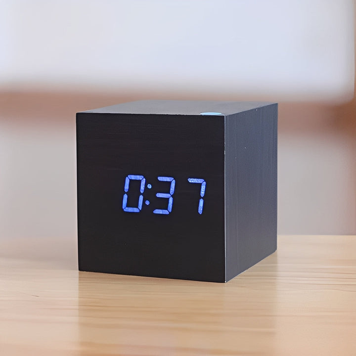 Digital Wood Clock Modern Style and LED Display