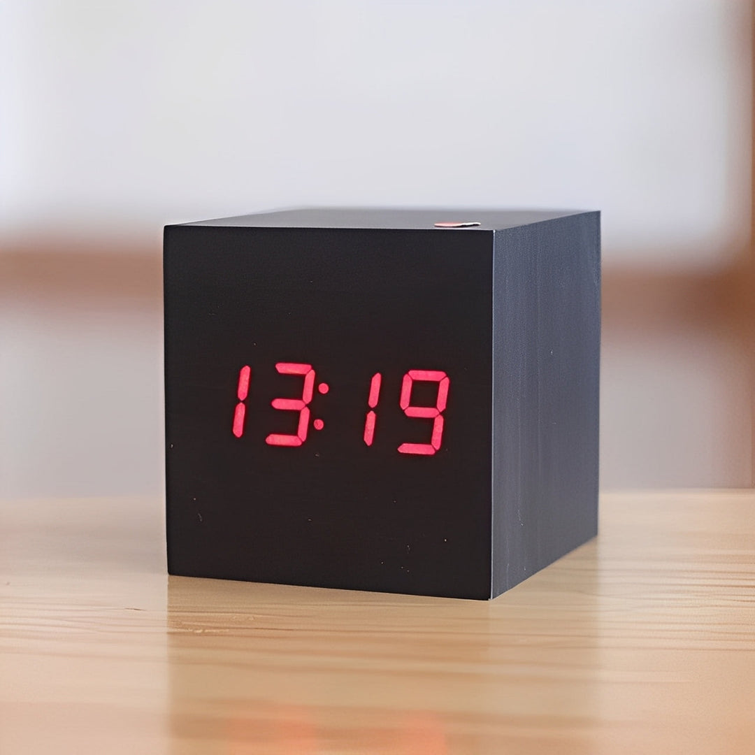 Digital Wood Clock Modern Style and LED Display