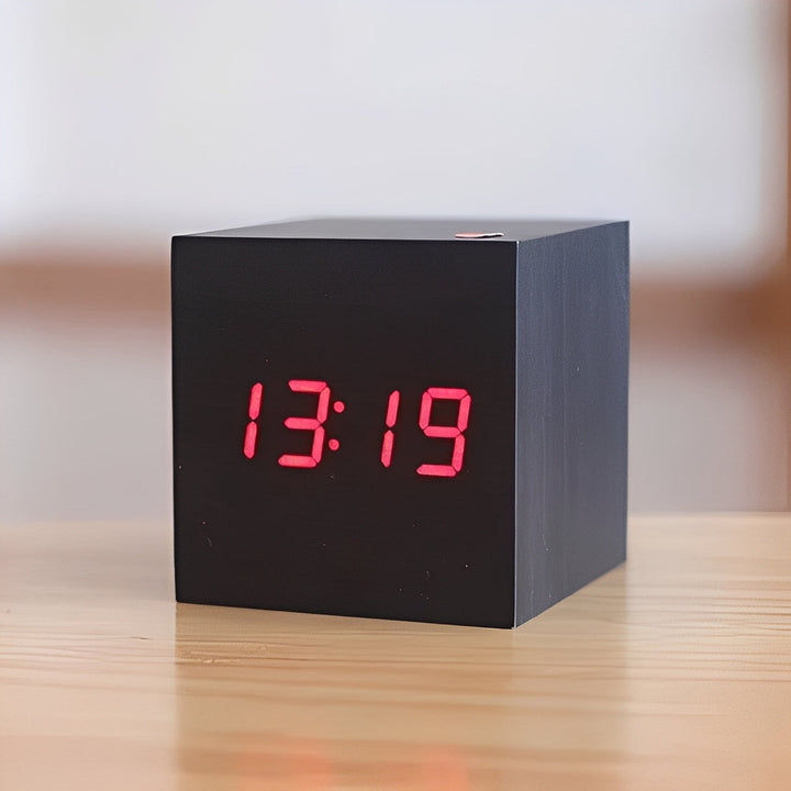Digital Wood Clock Modern Style and LED Display