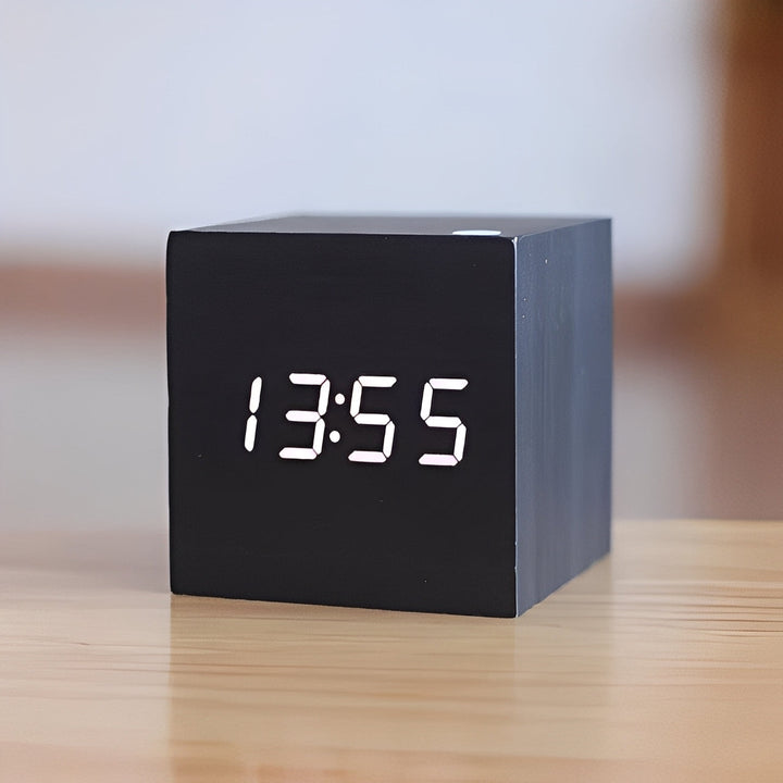 Digital Wood Clock Modern Style and LED Display