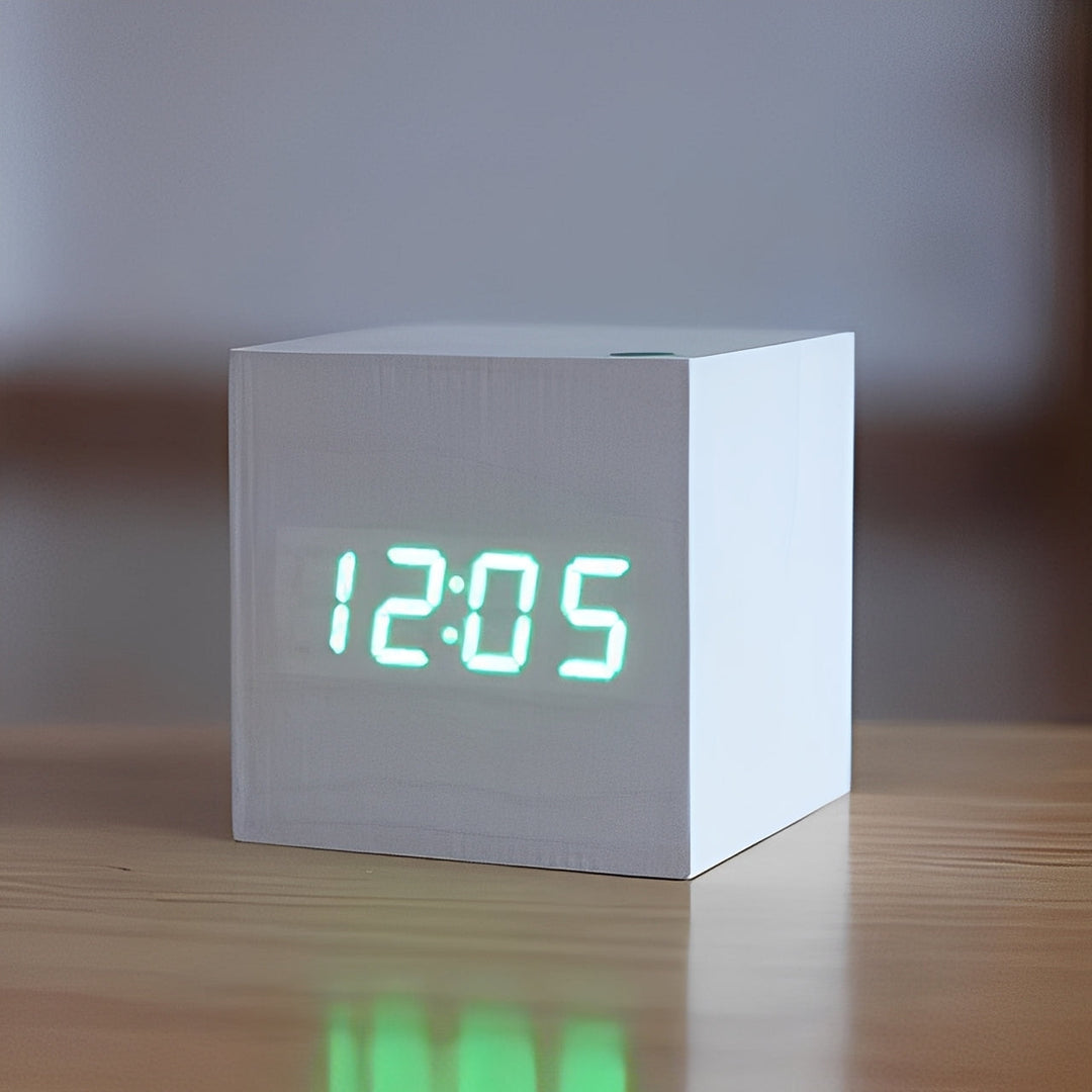 Digital Wood Clock Modern Style and LED Display