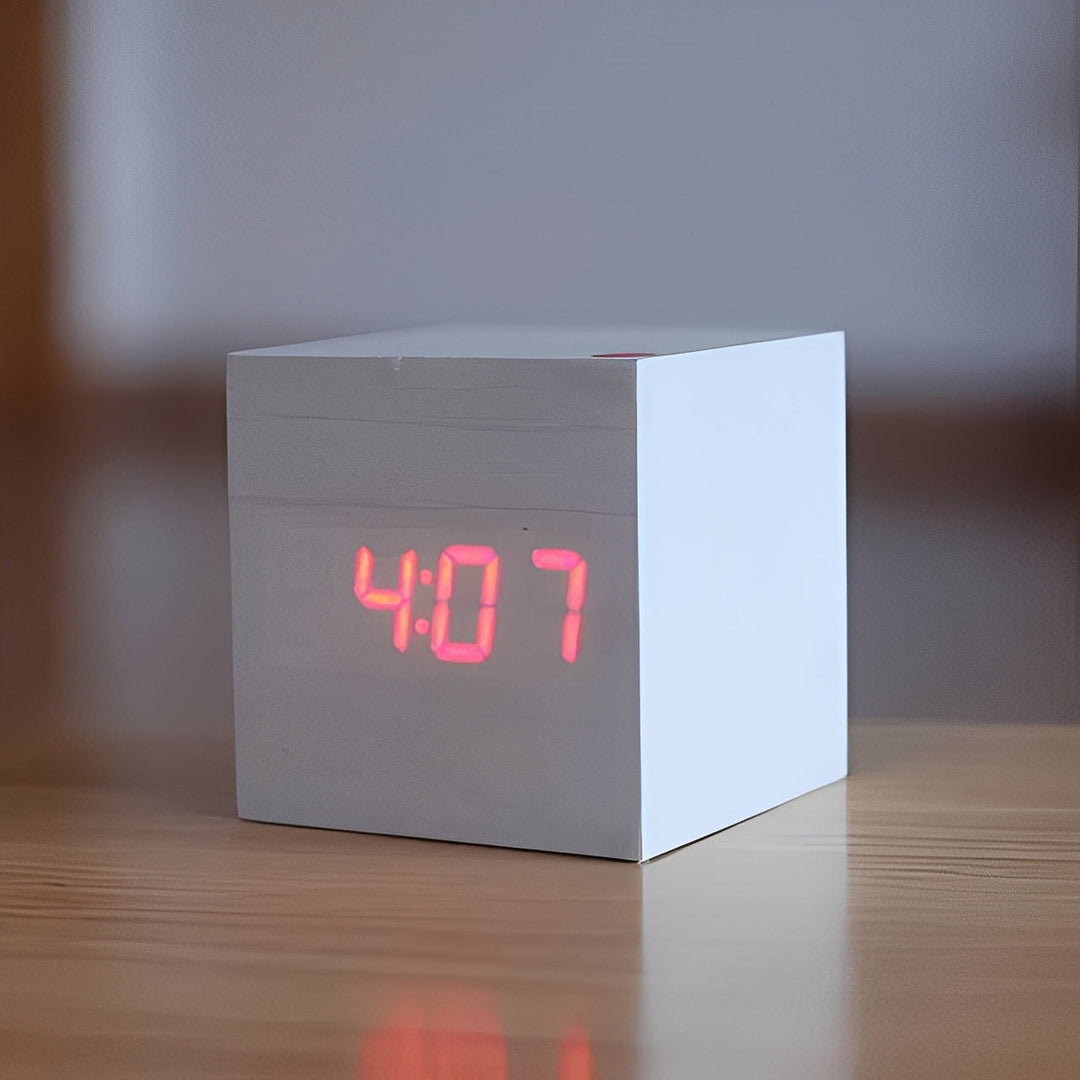 Digital Wood Clock Modern Style and LED Display