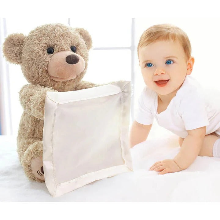Havenholt Peek-a-Boo Plush Teddy with Sounds for Tummy Time