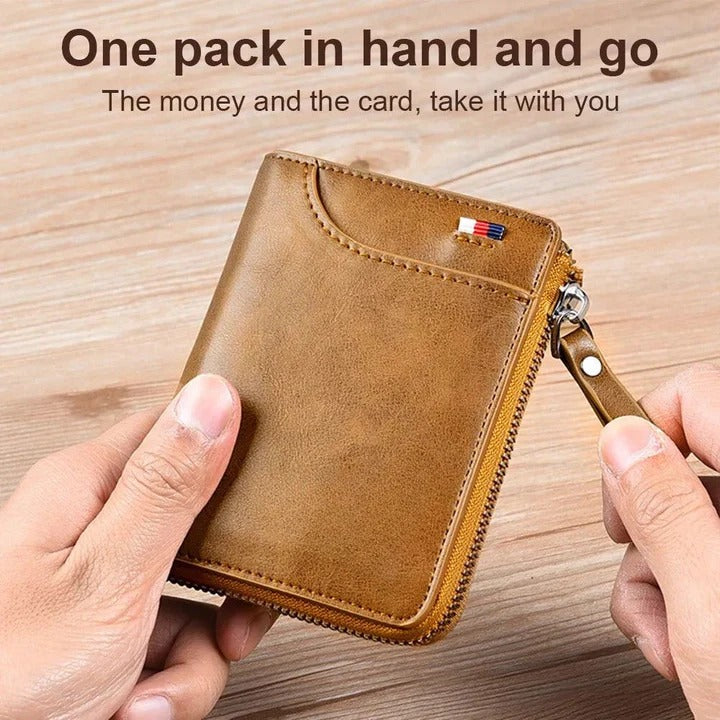 Credit Card Holder Wallet RFID Blocking Zip for Men