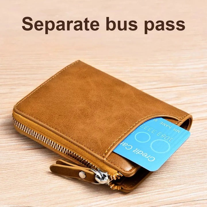 Credit Card Holder Wallet RFID Blocking Zip for Men