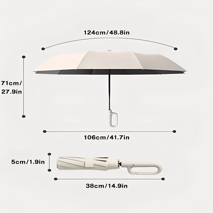 Compact Folding Umbrella Reinforced for Travel and Durability