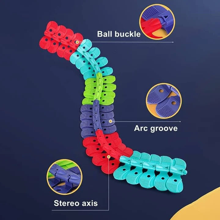Havenholt Click-Together Race Track with Climbing Stunt Cars