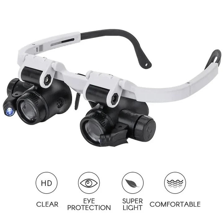 Hands Free Glasses Magnifier with LED 8x 15x 23x