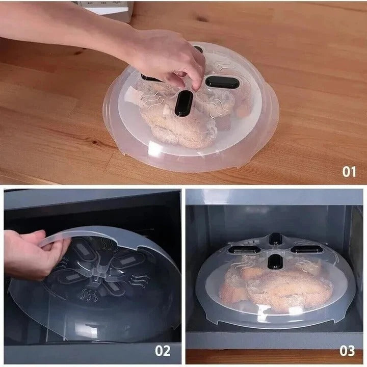 Magnetic Microwave Splatter Guard and Food Cover