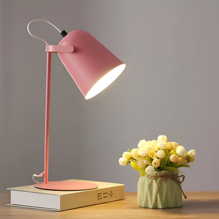 Nordic Iron Table Lamp Macaron colour Bucket Design