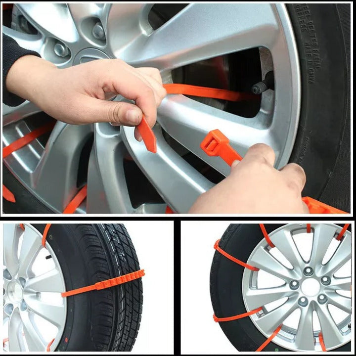 Reusable Tire Chains for Snow and Car Emergency