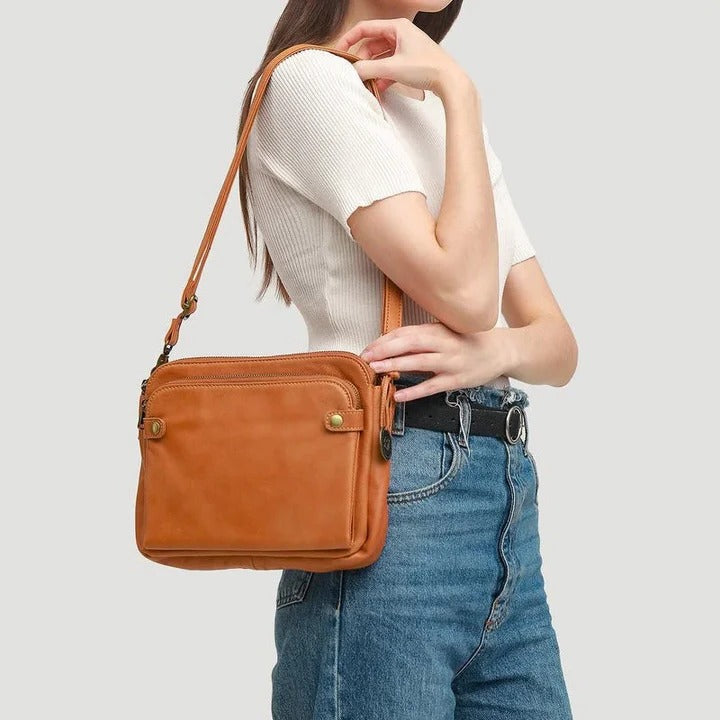 Havenholt Three-Layer Leather Crossbody Bag with Clutch