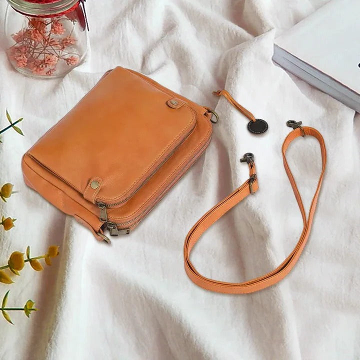 Havenholt Three-Layer Leather Crossbody Bag with Clutch