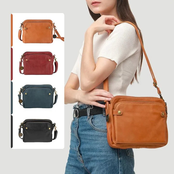 Havenholt Three-Layer Leather Crossbody Bag with Clutch