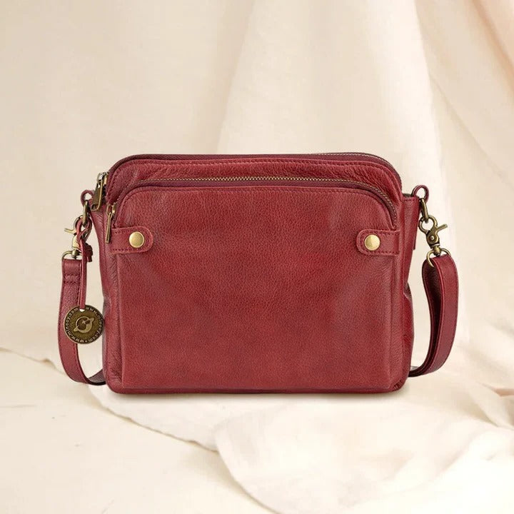 Havenholt Three-Layer Leather Crossbody Bag with Clutch
