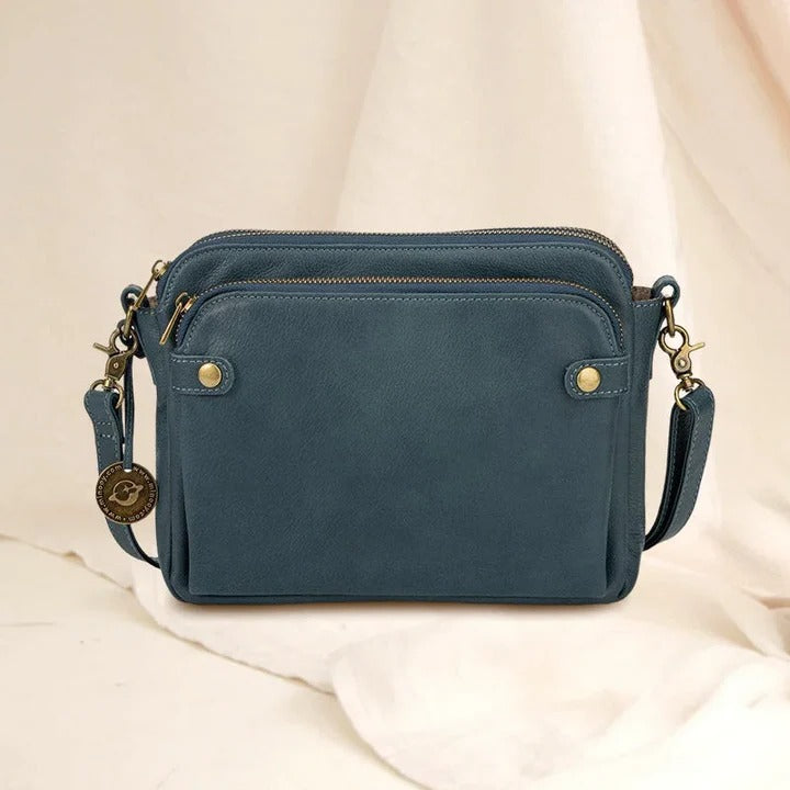 Havenholt Three-Layer Leather Crossbody Bag with Clutch