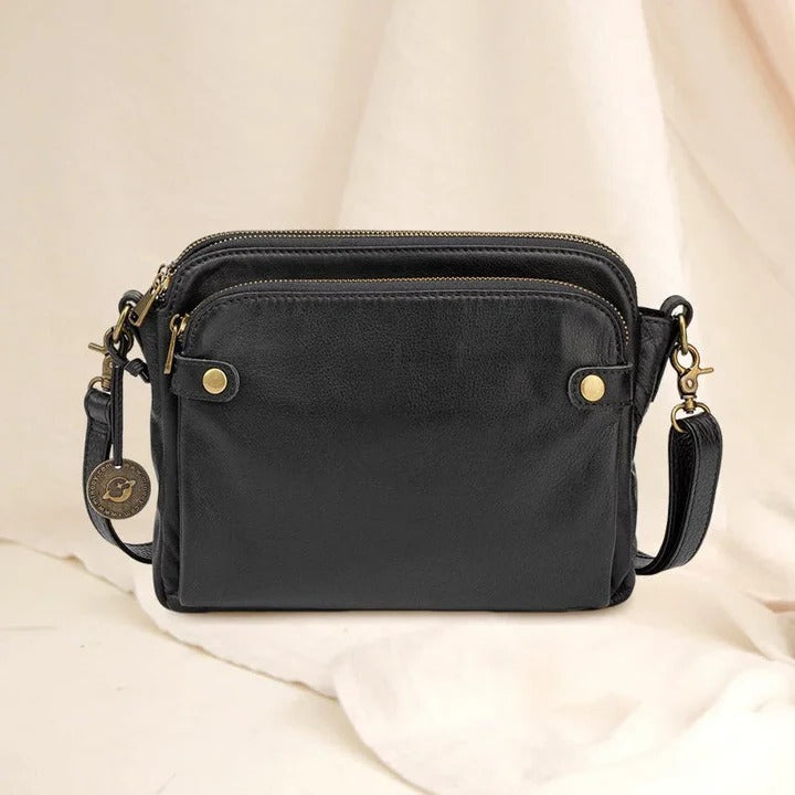 Havenholt Three-Layer Leather Crossbody Bag with Clutch