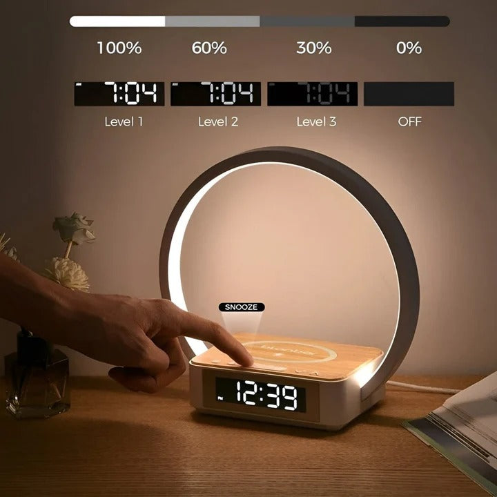 Havenholt Touch Table Lamp with Wireless Charger and Alarm Clock