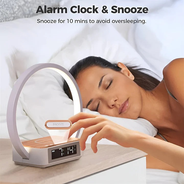 Havenholt Touch Table Lamp with Wireless Charger and Alarm Clock