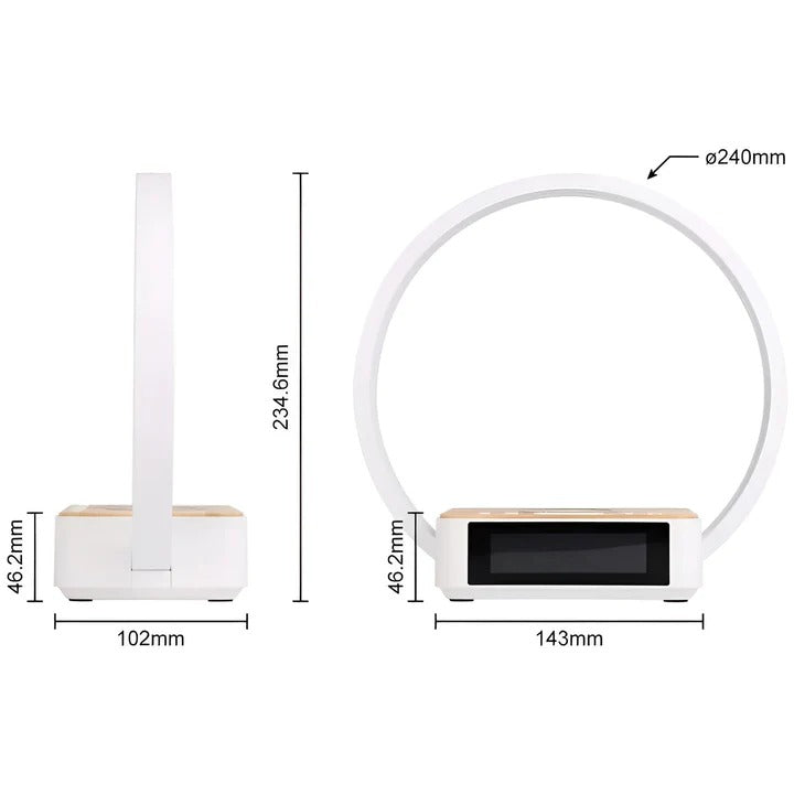 Havenholt Touch Table Lamp with Wireless Charger and Alarm Clock