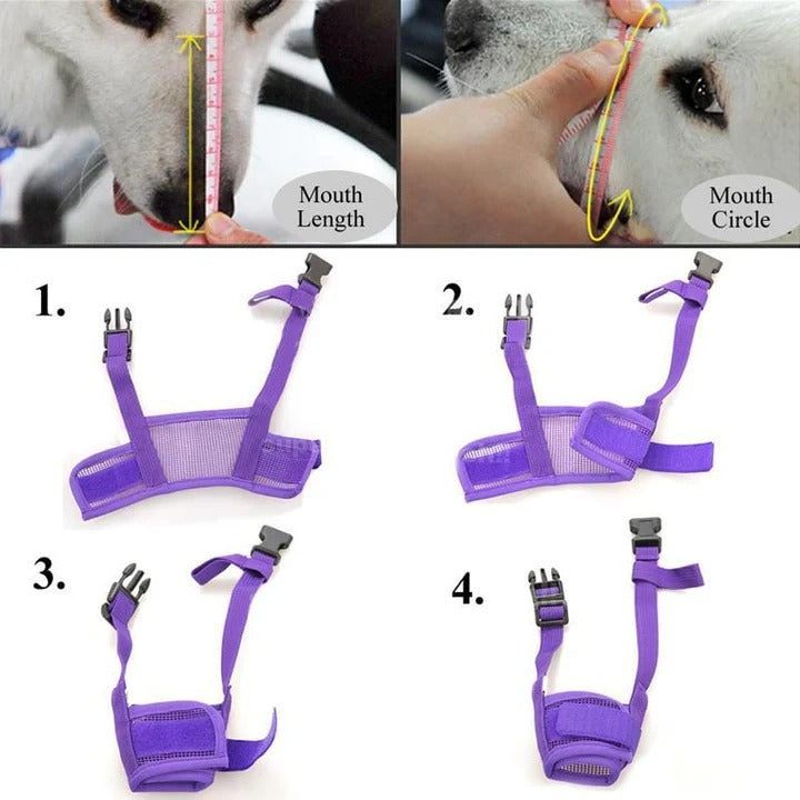 Dog Biting Muzzle Adjustable and Breathable Mouth Cover