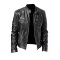 Leather Jacket for Men with Pockets and Zipper