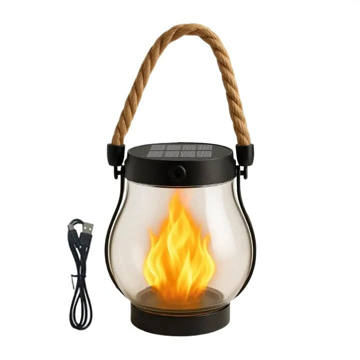 Waterproof Solar Porch Lanterns with Realistic Flickering Flame