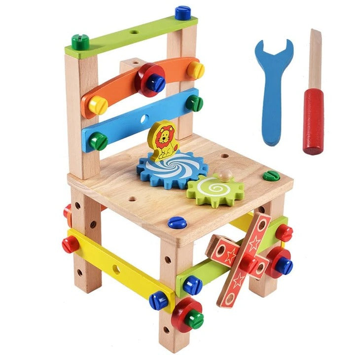 Wooden Learning Toy for Preschool Children with Interactive Activities