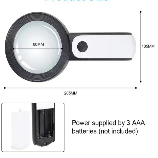Optical Handheld Magnifying Glass 30X Reading Aid for Seniors and Low Vision