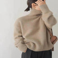 Womens Warm Merino Wool Turtleneck Jumper Comfortable Knit
