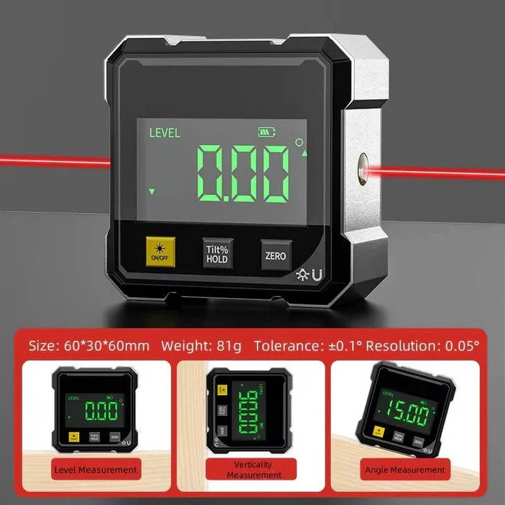 Digital Angle Finder with Laser Level and Type C Charging