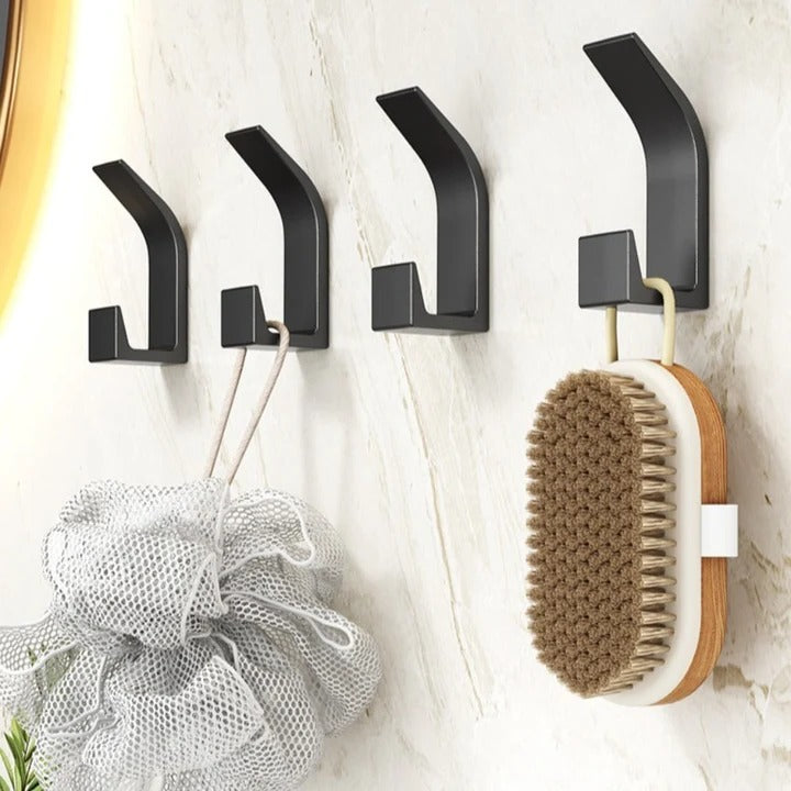 Strong 5-Pack Self-Adhesive Wall Hooks and Versatile Door and Closet Hanger