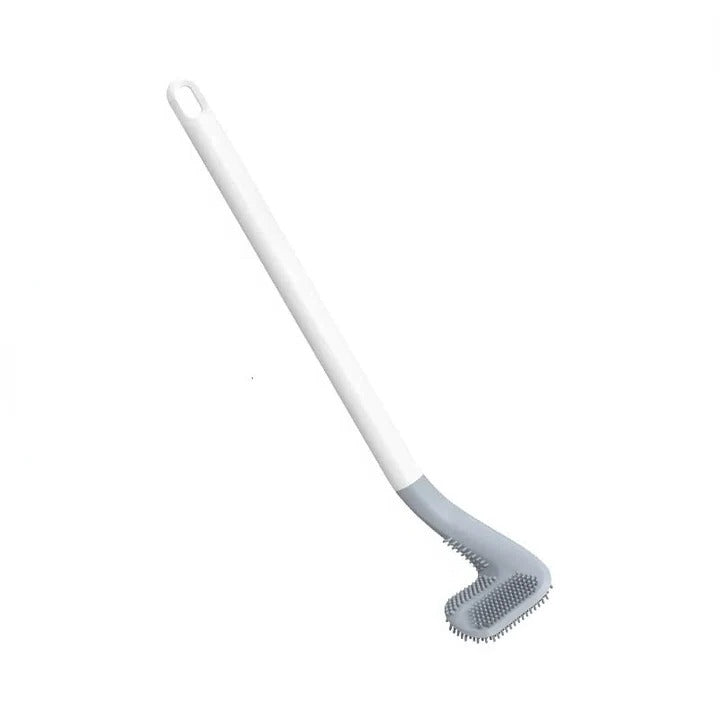 Durable Silicone Toilet Brush with Wall Mount and Ergonomic Long Non-Slip Handle