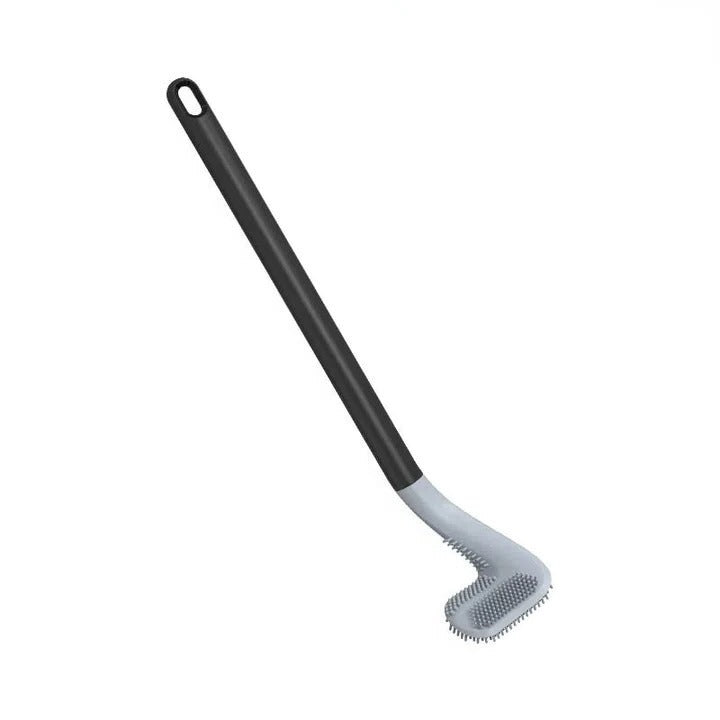 Durable Silicone Toilet Brush with Wall Mount and Ergonomic Long Non-Slip Handle