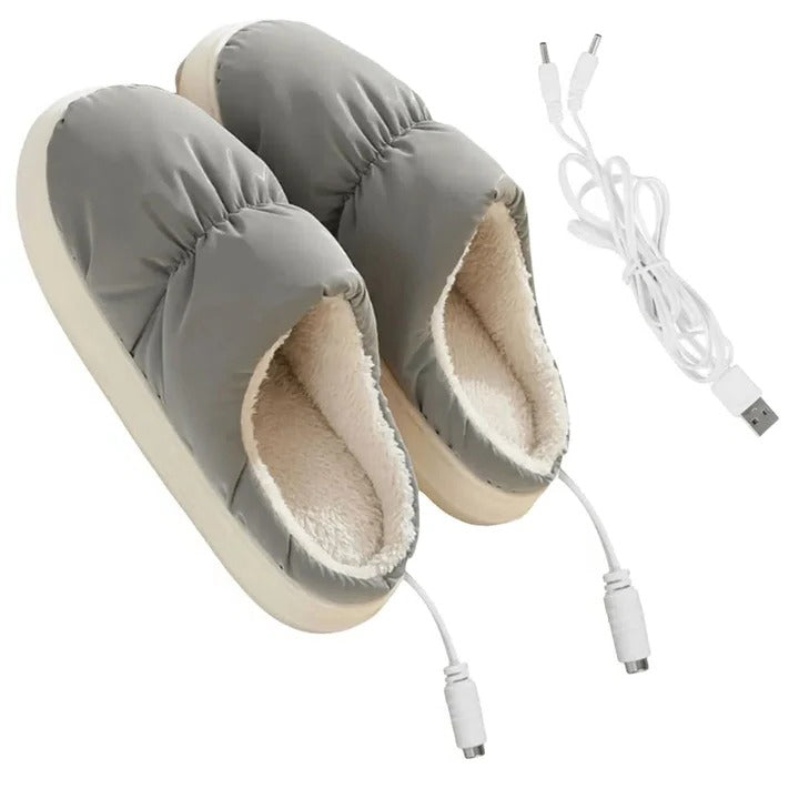 USB Heated Slippers Electric Foot Warmer with Non-Slip Sole and Rapid Heating System