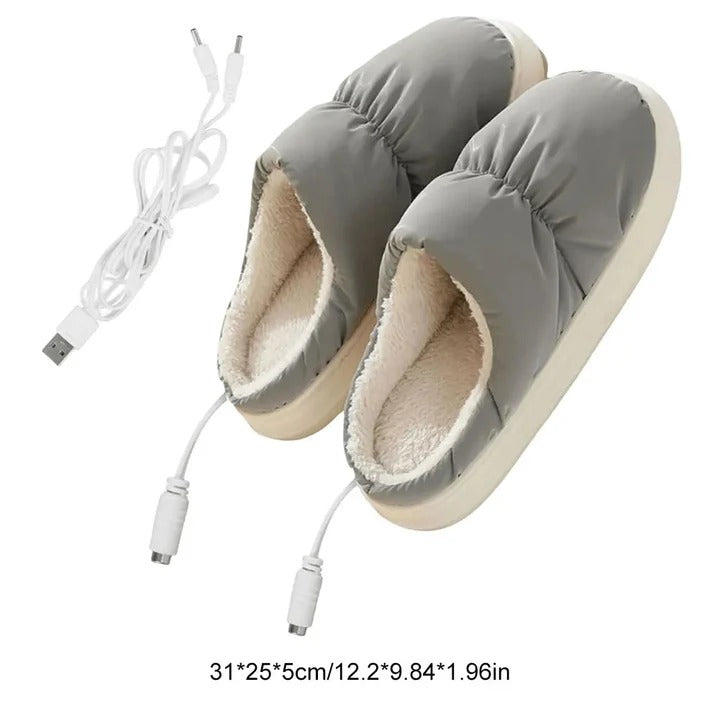 USB Heated Slippers Electric Foot Warmer with Non-Slip Sole and Rapid Heating System