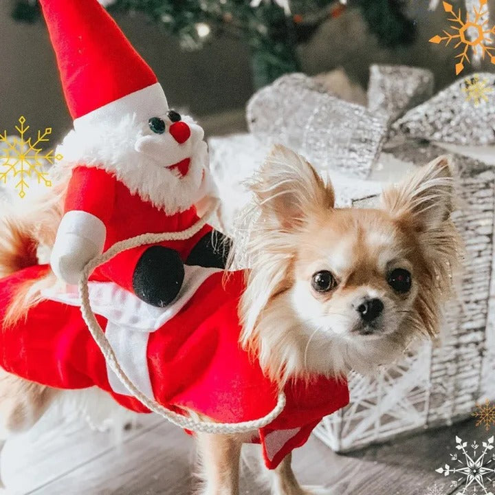 Havenholt Santa Rider Dog Christmas Costume with Saddle