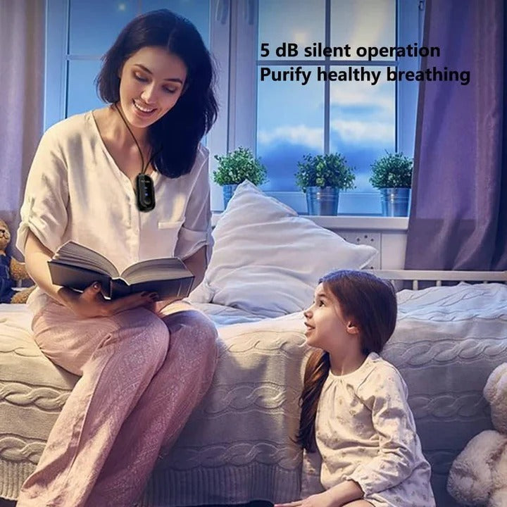 Compact Portable Air Purifier and Wearable Neck Purifier for Personal Protection