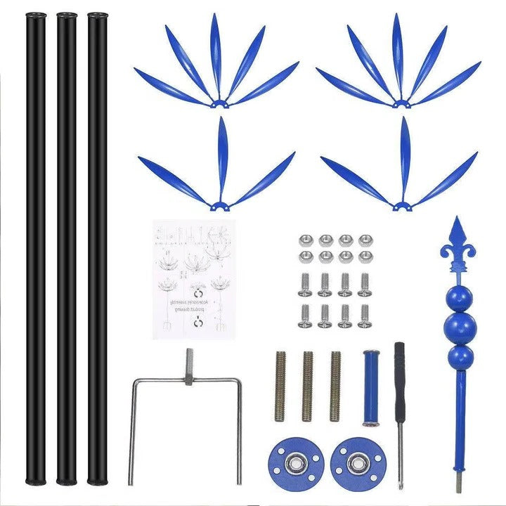 Weather-Resistant Metal Wind Spinner with Dual Directional Movement for Yards