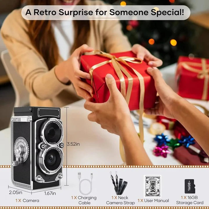 Havenholt Vintage-Style Digital Camera with Built-In Flash