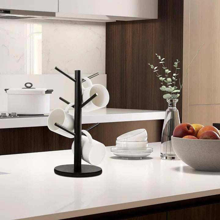 Havenholt Wooden Mug Tree Holder for Kitchen Worktops